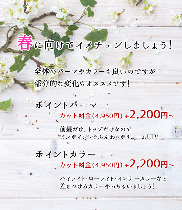 春にむけてイメチェン